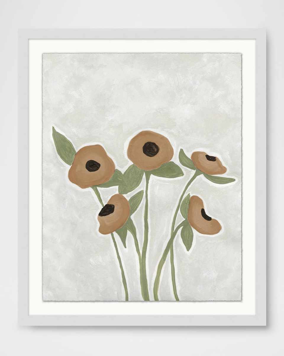 "Blushing Floral 3" Framed Giclee